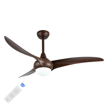 Aviator 52" Coastal Vintage Iron/Plastic Mobile-App/Remote-Controlled 6-Speed Retro Swirl Integrated LED Ceiling Fan